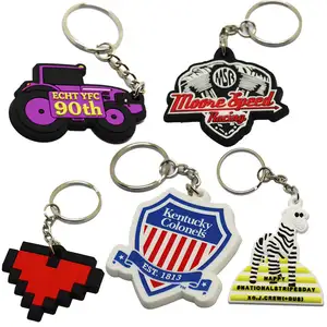 Cartoon 2D 3D PVC Keychain Design Logo Key Chain Car Bag Decoration Key Ring Promotional Gift Custom Rubber Keychain