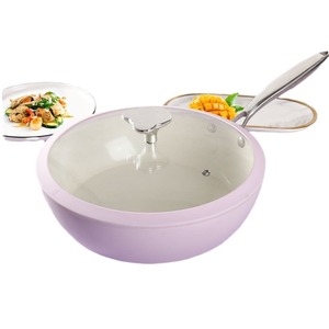 Wajan Porselen Lavender Shell 28cm, Panci Keramik Cobblestone, Panci Goreng Serbaguna, Panci Masak Universal, Hadiah, Kategori Produk Wok - Product Image 5