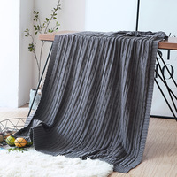 Benutzer definierte 100% Baumwolle Zopf muster Decke Super weiche warme einfarbige Decke für Sofa Doppelbett Sessel