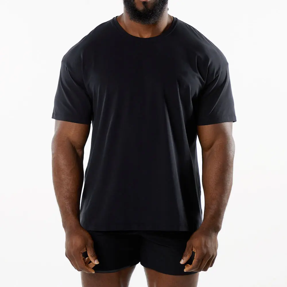 High quality gym 180 gsm Quick drying sports sweat 95 cotton 5 elastane fitness t shirt for men