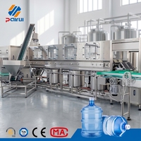 Équipement de remplissage de barils en plastique de 5 gallons, 1200 barils par heure, ligne d'embouteillage compacte pour petite usine d'eau à domicile