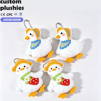Porte-clés en peluche Canard Adorable en Promotion – Breloque Canard Souriant avec Broderie pour Cadeau