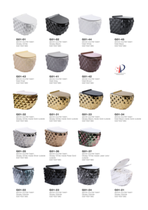 สุขภัณฑ์ติดผนังรูปทรงเพชร ดีไซน์ใหม่ สีทอง โถสุขภัณฑ์แบบแขวนผนัง เซรามิกสำหรับห้องน้ำ - Product Image 4