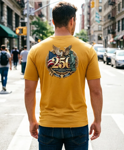 Independence Day 2026 Commemorative Knitted T-Shirt 100% Cotton 250gsm HD Print Blank Breathable Patriotic <b>Gift</b> for Veterans - Product Image 3