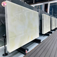 Dalle d'onyx naturel blanc neige, pierre translucide couleur crème douce, pierre de jade hautement translucide, rétroéclairage lumineux, style minimaliste, favori
