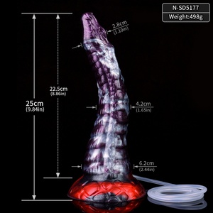 Multi Color Silicone Knotted Soft Big Long Horse <b>Dildo</b> Squirting <b>Dildo</b> Monster Fantasy Anal Plug Optional Size with Suction Base - Product Image 4