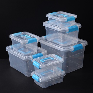 Boîte de <span class=keywords><strong>rangement</strong></span> transparente en plastique carrée avec couvercle anti-poussière pour jouets, perles, blocs de construction, <span class=keywords><strong>Lego</strong></span> et mini-<span class=keywords><strong>valise</strong></span> - Product Image 1