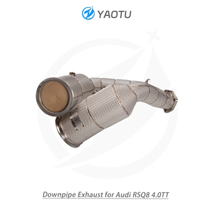 YT thép không gỉ miễn phí dòng chảy xuống ống cho <span class=keywords><strong>audi</strong></span> rsq8 4.0t spofrt xả downpipe lá chắn nhiệt hệ thống ống xả - Product Image 4