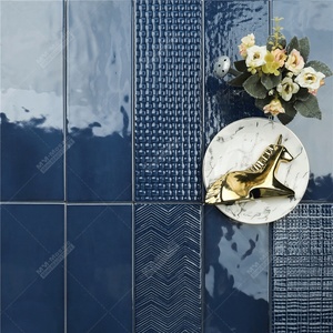Carreaux de céramique modernes <span class=keywords><strong>Metro</strong></span> 100x300mm, brillants et émaillés, bleu foncé, pour crédence de cuisine, mur de salle de bain, hôtel, restaurant, bar - Product Image 1