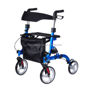 Andador multifunción de ruedas plegable al por mayor con respaldo de asiento, cesta y cerradura de seguridad - Product Image 2