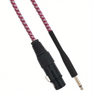 Cable de audio mono Cannon XLR hembra a jack macho de 6.35mm, 1.5 metros, blanco fucsia - Product Image 2