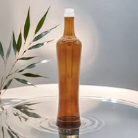 Bouteilles en verre vides à profil mince, bouteilles en verre personnalisées imprimées pour l'emballage de spiritueux haut de gamme (tequila, brandy) destinées au marché de détail