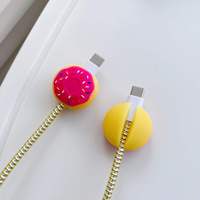Cargador con Cable Enrollable y Estuche para Cables USB de 18W/20W, Diseño de Donuts, Protector de Cable, Carga Rápida, 1 Año de Garantía