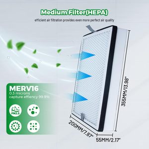 Pré-filtre HEPA, filtre en coton, filtre principal pour purificateur, élimination de la fumée, FES350, <span class=keywords><strong>extracteur</strong></span> de fumée, neuf, efficacité de 99,97 %, 0,3 µm - Product Image 3