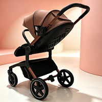 Poussette Land Leopard pour bébé, qualité haut de gamme, logo personnalisable, cadre en alliage d'aluminium, pliable, capacité de charge de 20 kg, âges 0-3+ ans