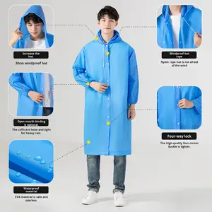 Combinaison de pluie intégrale pour adulte, épaisse et extensible en EVA, résistante à <span class=keywords><strong>la</strong></span> pluie, pour <span class=keywords><strong>la</strong></span> randonnée, non jetable, universelle et polyvalente - Product Image 2