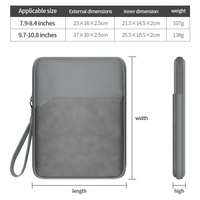 Tas Kantong Lengan Tablet PU untuk iPad 10.2 Tas Pelindung Tablet Gen Ke-7/Ke-8/Ke-9 untuk iPad Pro 11 9.7 Air 5 4 3 2 Mini 6 2021