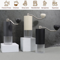 Moulin à café manuel en acier inoxydable à noyau en céramique à finesse réglable personnalisé pour expresso