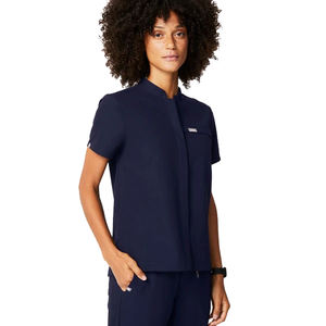 Classic Fit Mandarin Collar Stretch Massagem Terapeuta Mulheres Hospital Médico Uniforme Scrubs Uniformes Conjuntos - Product Image 1