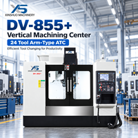 Centre d'usinage vertical CNC 3 axes robuste, commande FANUC, BT40, 24 outils ATC, fraiseuse DV855+, 380V, charge utile 500kg