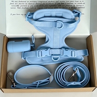 Ensemble de collier, laisse et harnais pour chien personnalisé de luxe en néoprène PVC de qualité supérieure avec porte-sac à excréments