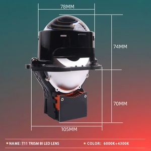 Sanvi New T11 3 Inch Double Prism 112W TIR Bi LED Projector Lens Headlight of 5500K High Quality Auto Light - Product Image 5