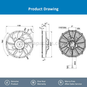 Ventilateur axial de refroidissement EC pour climatiseur automobile OEM, ebmpapst W1G300-EC24-03/AF01, 300 mm, 26 V, 10,5 A, 245 W, 3040 tr/min - Product Image 4