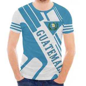 Üretici tedarikçisi yaz Guatemala bayrağı özel T Shirt ucuz toptan düşük adedi erkekler spor koşu artı boyutu tişörtleri giyim
