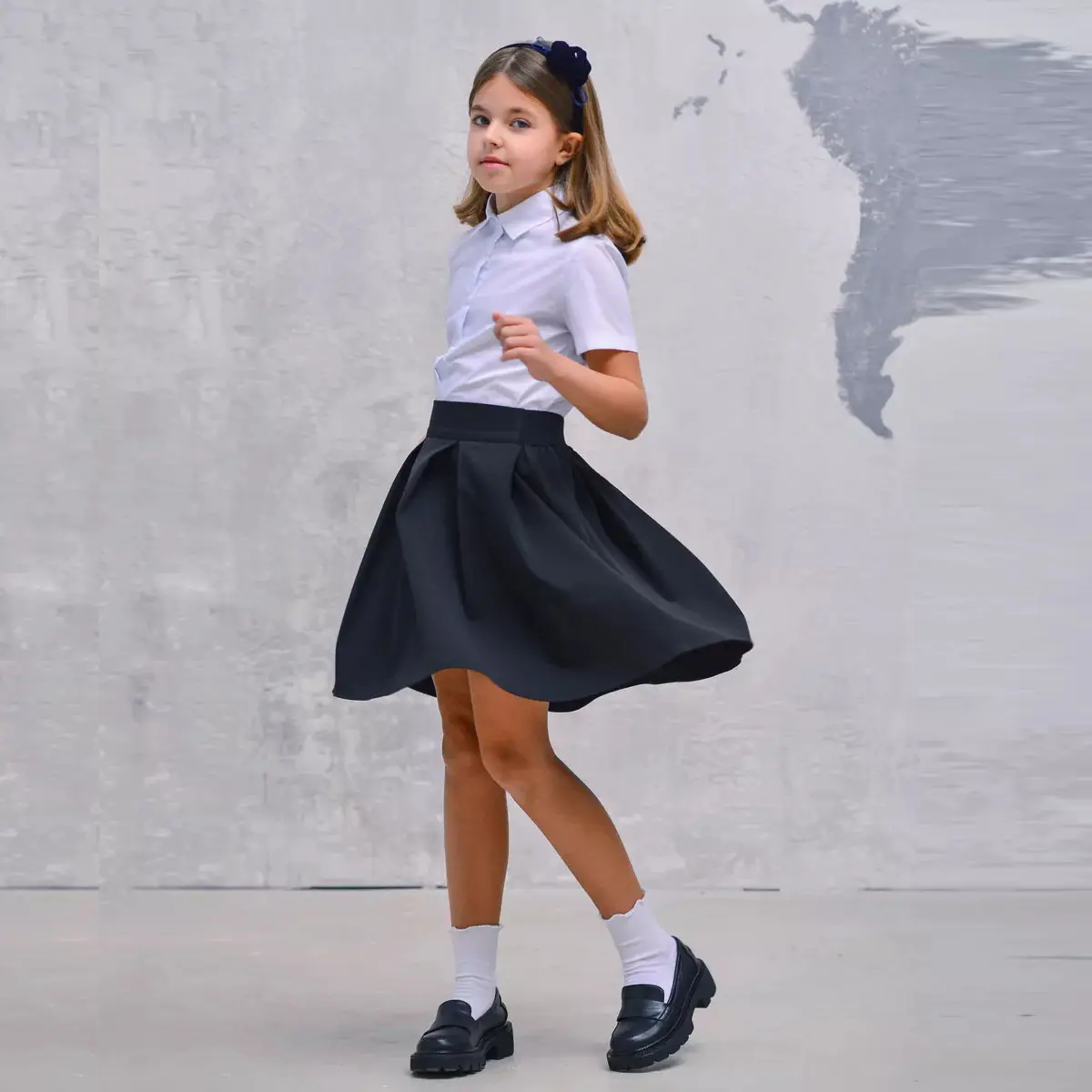 カスタムバッジアクセサリー女の子のための制服セット学校のシャツ白い制服スカート衣装学生教師