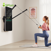 Equipo de Gimnasio Multifuncional de Metal para Montar en la Pared, Modelo SPlan Y Trainer Unisex, con Pila de Pesas de 100 kg y Pantalla Táctil de 24 Pulgadas