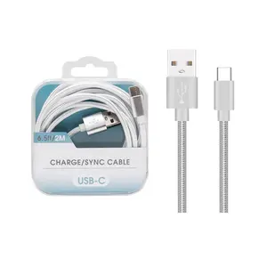 Cabo USB C trançado de nylon para carregamento rápido de laptop Carregador rápido USB cabo de fio cabo de data