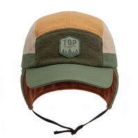 Casquette d'hiver en polaire avec cache-oreilles, coupe-vent, avec sangle sous le menton, 100% polyester, 58-60 cm, unisexe, pour le ski et la randonnée en plein air