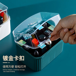 Étui à rouge à lèvres miniature de luxe 1L, boîte de rangement de bureau avec couvercle et compartiments pour organiseurs de maquillage - Product Image 4