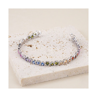 Bracciale per le donne gioielli amore arcobaleno zircone braccialetto S925 argento borsa con zirconio colorato tesoro braccialetto