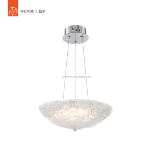 Lampe suspendue en verre artisanal ronde contemporaine pour salon de villa et salle de séjour d'hôtel - Product Image 3