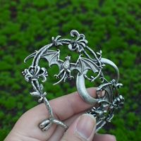 Clip à cheveux gothique Halloween Lune Chauve-souris, bâton à cheveux viking coulissant, bijoux pour femmes, cadeau