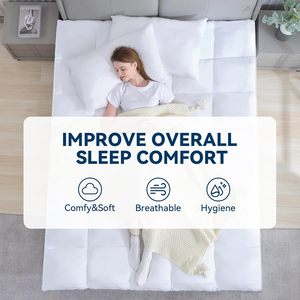 Colchón superior, almohada de felpa <span class=keywords><strong>para</strong></span> aliviar el dolor de espalda, protector de colchón ajustado acolchado con bolsillo profundo de 8-21" - Product Image 6