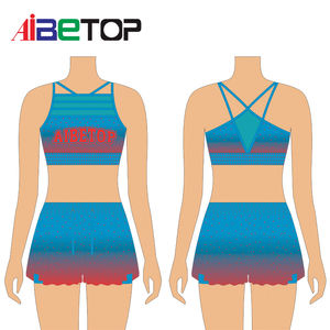 Op Maat Gemaakte Gesublimeerde Cheerleading Kleding <span class=keywords><strong>Cheer</strong></span> Oefenkleding Meisjes Top En Korte Broek - Product Image 4