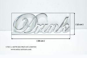 Modern <b>Drink</b> Decorative Aluminum Wall <b>Rack</b> Hook Letter Sign Handmade Metal Word Art Plaque for Laundry Room Home Utility - Product Image 3