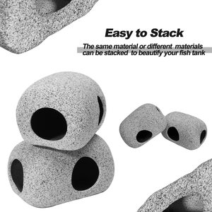 Decoraciones para acuarios Cuenco Decoraciones <span class=keywords><strong>Cave</strong></span> Rocks-Betta Fish Tank para peces pequeños y medianos Ornamento Hideaway - Product Image 2