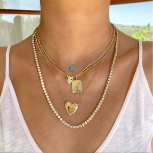 Jietao kalung hati kosong berukir baja tahan karat kalung berlapis emas 18k berlapis berlian perbatasan liontin hati - Product Image 4