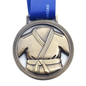 Jiaboゴールドシルバーアンティーク銅金属亜鉛合金柔道スポーツメダルカスタムメダル
