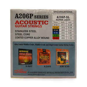 สายกีตาร์โปร่ง Alice A206P-SL ชุด 6 เส้น ขนาด ( .011 015 024 032 042 052 นิ้ว ) - Product Image 4