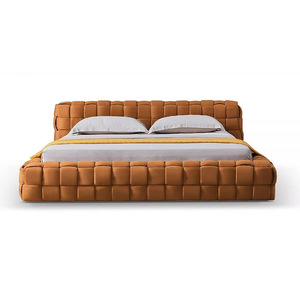 KMJ Set <span class=keywords><strong>Camera</strong></span> <span class=keywords><strong>da</strong></span> <span class=keywords><strong>Letto</strong></span> Personalizzati di Alta Qualità, Letti Imbottiti Arancioni con Struttura in Schiuma Morbida e Contenitore, Misure Queen e King, Vendita all'Ingrosso - Product Image 5