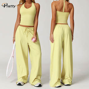 Pantaloni Foderati in Pile da <span class=keywords><strong>Donna</strong></span> a Vita Bassa Gamba Larga Casual Sportivi con Elastico in Vita e Coulisse - Product Image 1