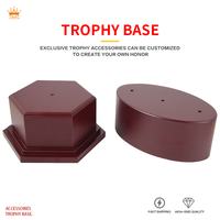 Accessoires de trophée de base de trophée en bois rouge ovale créatif bonne texture