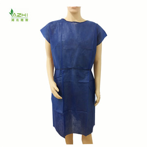 Медицинский полиэтиленовый темно-синий халат для пациента, без рукавов, нестерильный одноразовый, темно-синий халат для осмотра, больничный - Product Image 3