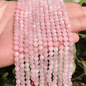 Cuentas de Cuarzo Rosa Natural Facetadas de 2/3/4 mm al por Mayor, Cuentas Sueltas de Piedras Pequeñas para la Fabricación de Joyas y Manualidades - Product Image 3