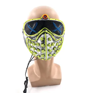 Genial Máscara Ciberpunk Luminosa LED <span class=keywords><strong>de</strong></span> Calavera para Halloween, Cosplay y Accesorios <span class=keywords><strong>de</strong></span> Disfraces para Fiestas, Máscara que Brilla en <span class=keywords><strong>la</strong></span> Oscuridad - Product Image 6