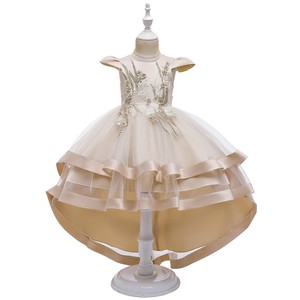 Robe de <span class=keywords><strong>demoiselle</strong></span> d'honneur pour enfants <span class=keywords><strong>Champagne</strong></span> Robe de soirée princesse multicouche pour 10 ans Robe de fête d'anniversaire - Product Image 6